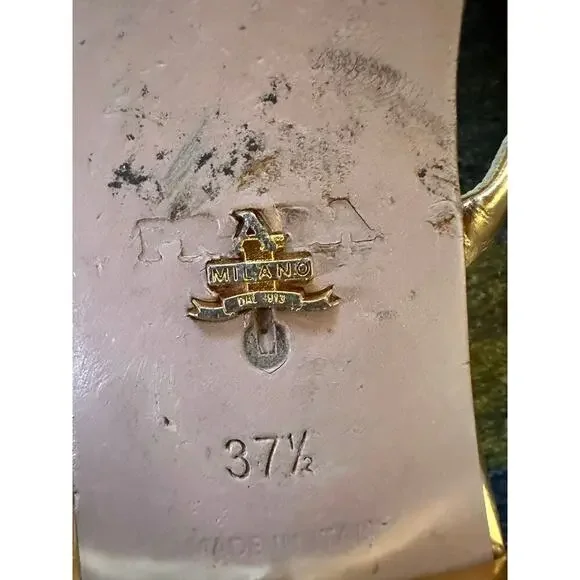 Authentic PRADA Gold Gladiator Strap Sandals Size 37.5 *READ DESCRIPTION* - Picture 10 of 12